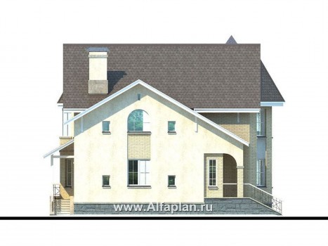 «Фортуна» - проект двухэтажного дома из газобетона, с эркером, для узкого участка - превью фасада дома