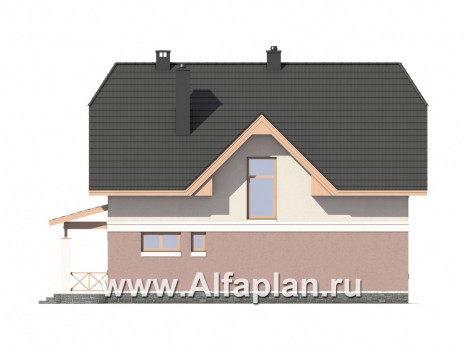 Проекты домов Альфаплан - Экономичный дом из газобетона - превью фасада №4