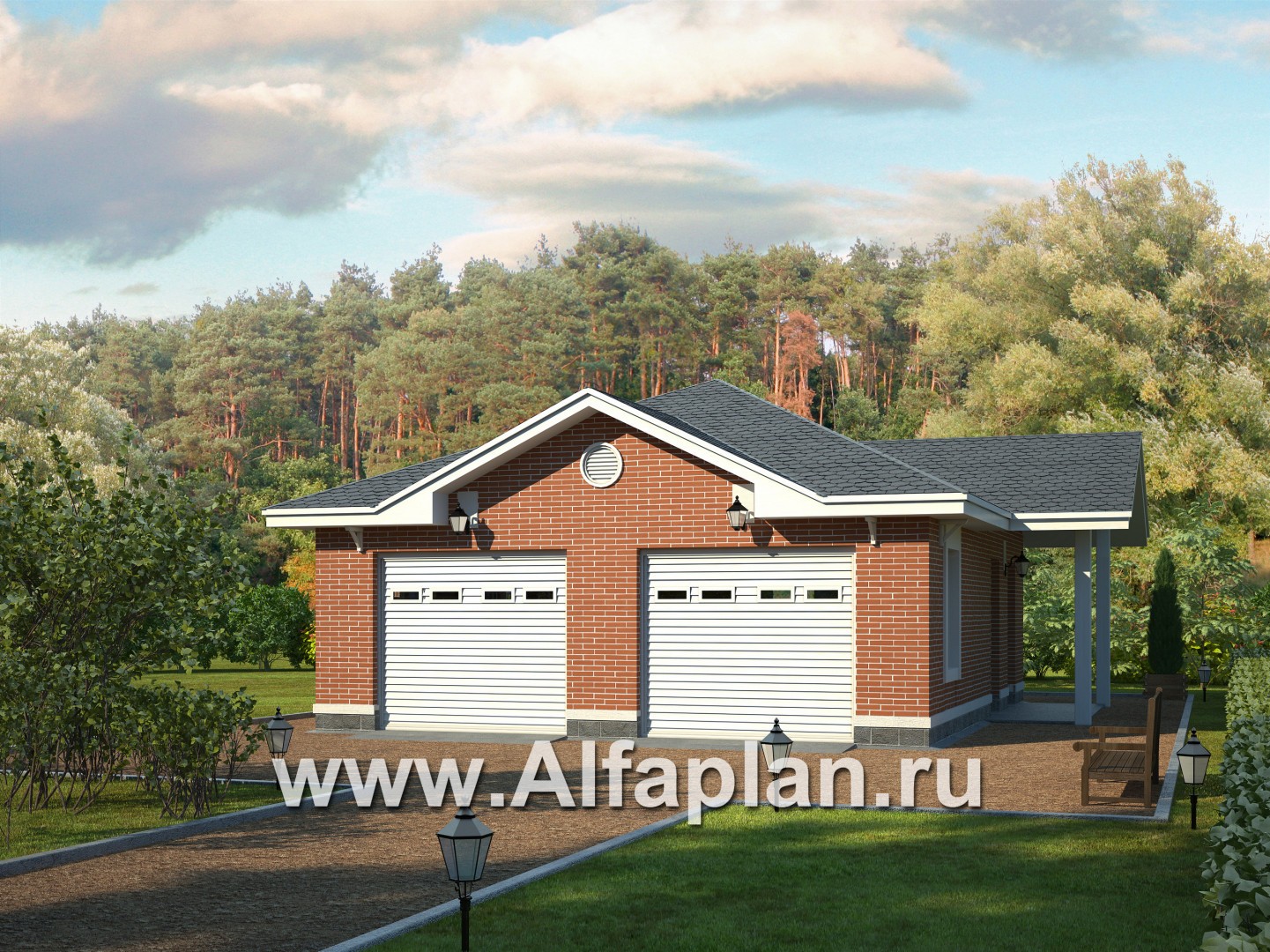 Проект гаража на 2 авто - основное изображение