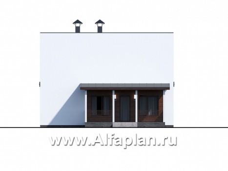 Проекты домов Альфаплан - «Сигма» - футуристичный дом в два этажа - превью фасада №3