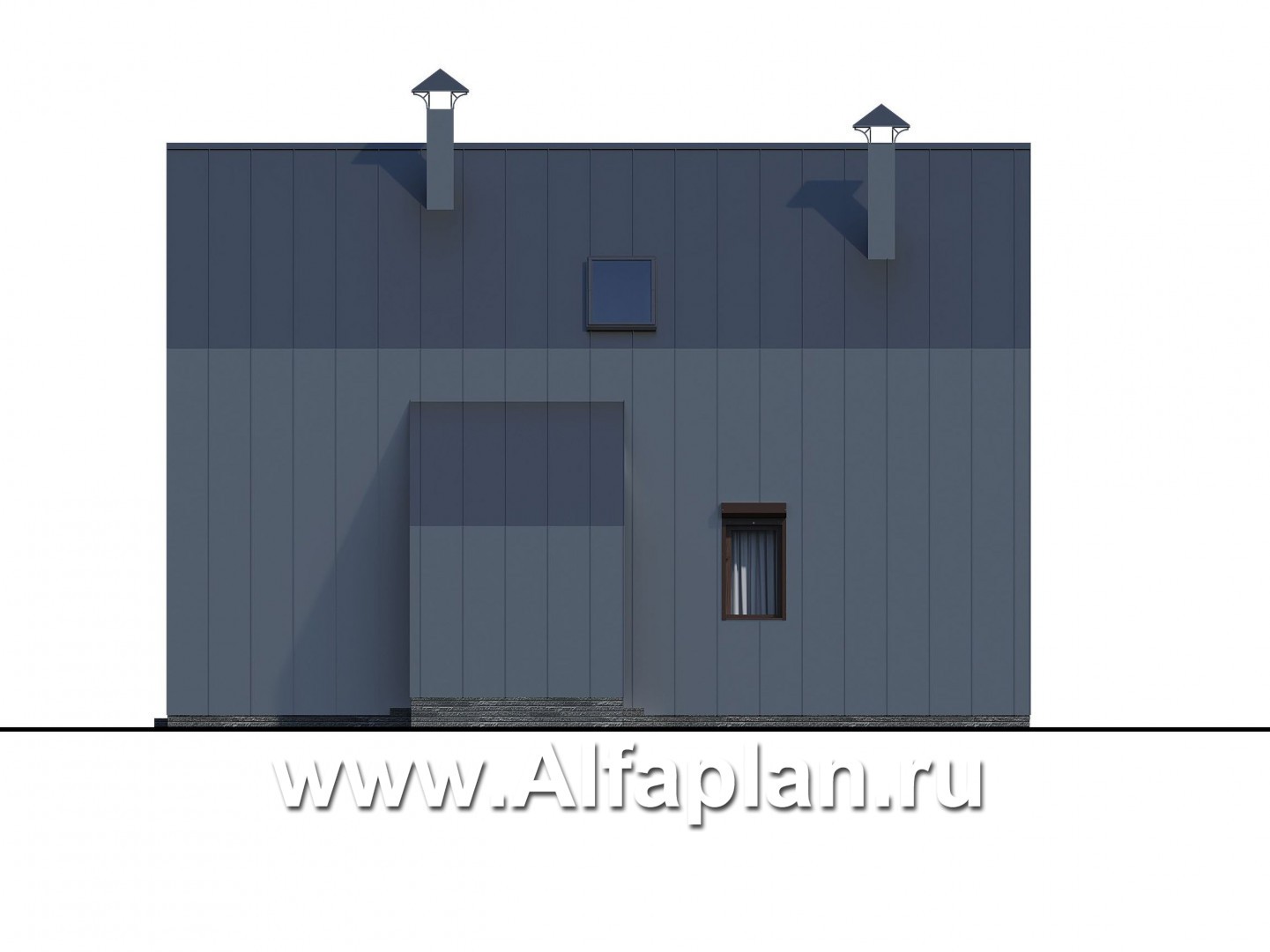 «Тау» - проект двухэтажного каркасного дома, с террасой, в современном стиле барн - фасад дома
