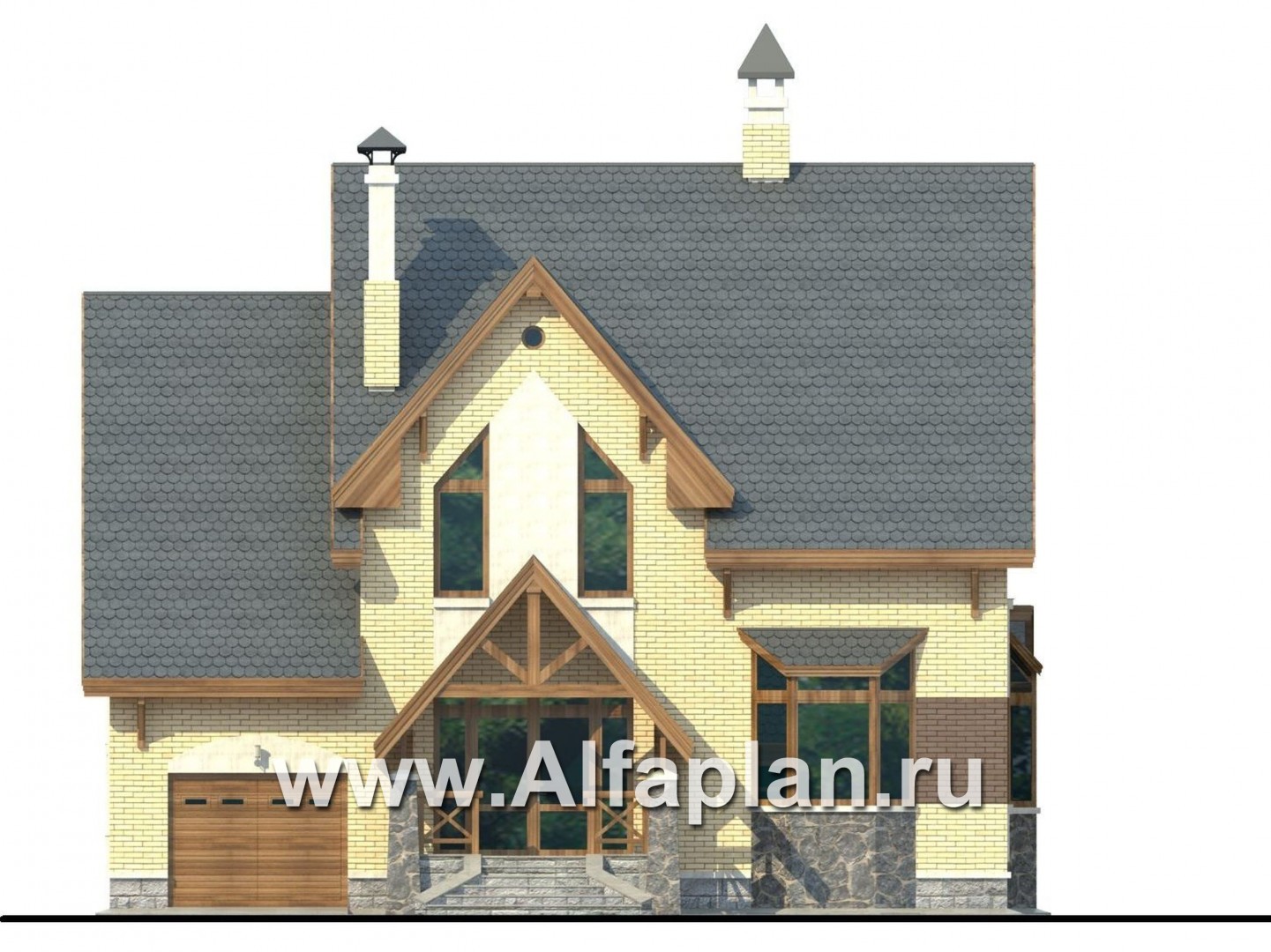 85A «Норд» - проект двухэтажного загородного дома, с гаражом и с террасой:  цена | Купить готовый проект с фото и планировкой