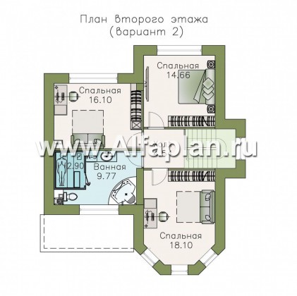 Проекты домов Альфаплан - «Веста» - небольшой дом с отличной планировкой  - превью плана проекта №3
