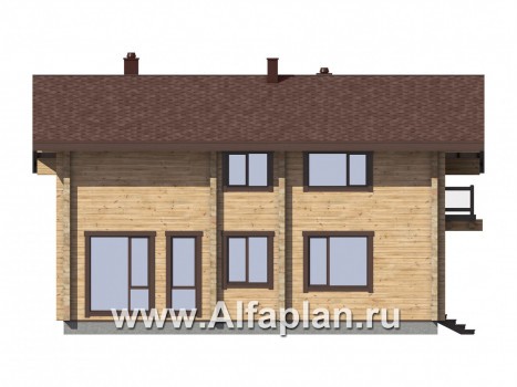 Проекты домов Альфаплан - Традиционный деревянный дом с удобной планировкой - превью фасада №2