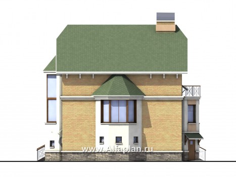 Проекты домов Альфаплан - «Крестный Пачино»  - фешенебельный загородный дом - превью фасада №2