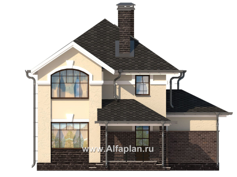 Проекты домов Альфаплан - Компактный дом для маленького участка - превью фасада №4