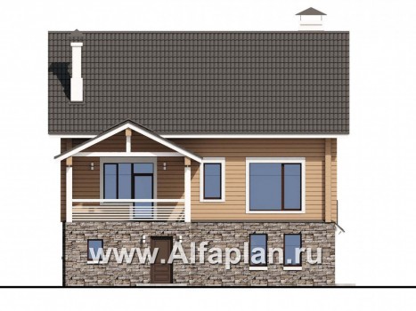 Проекты домов Альфаплан - «АльфаВУД» - превью фасада №4
