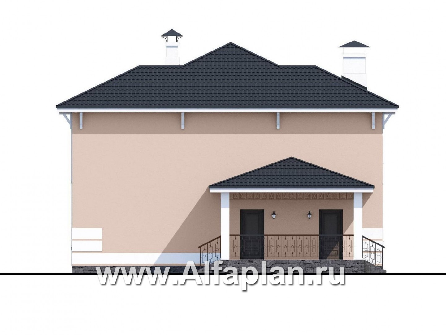 Проекты домов Альфаплан - «Счастье рядом» - двухэтажный дом с комфортной планировкой - изображение фасада №2