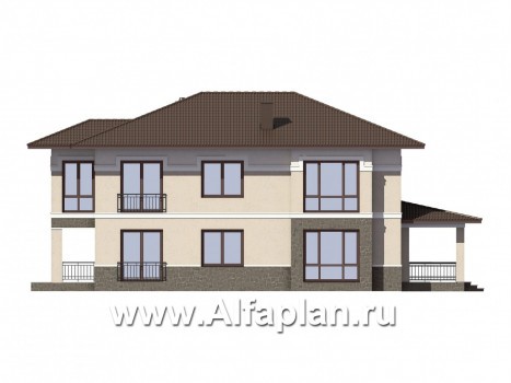 Проекты домов Альфаплан - Двухэтажный особняк с удобной планировкой - превью фасада №2