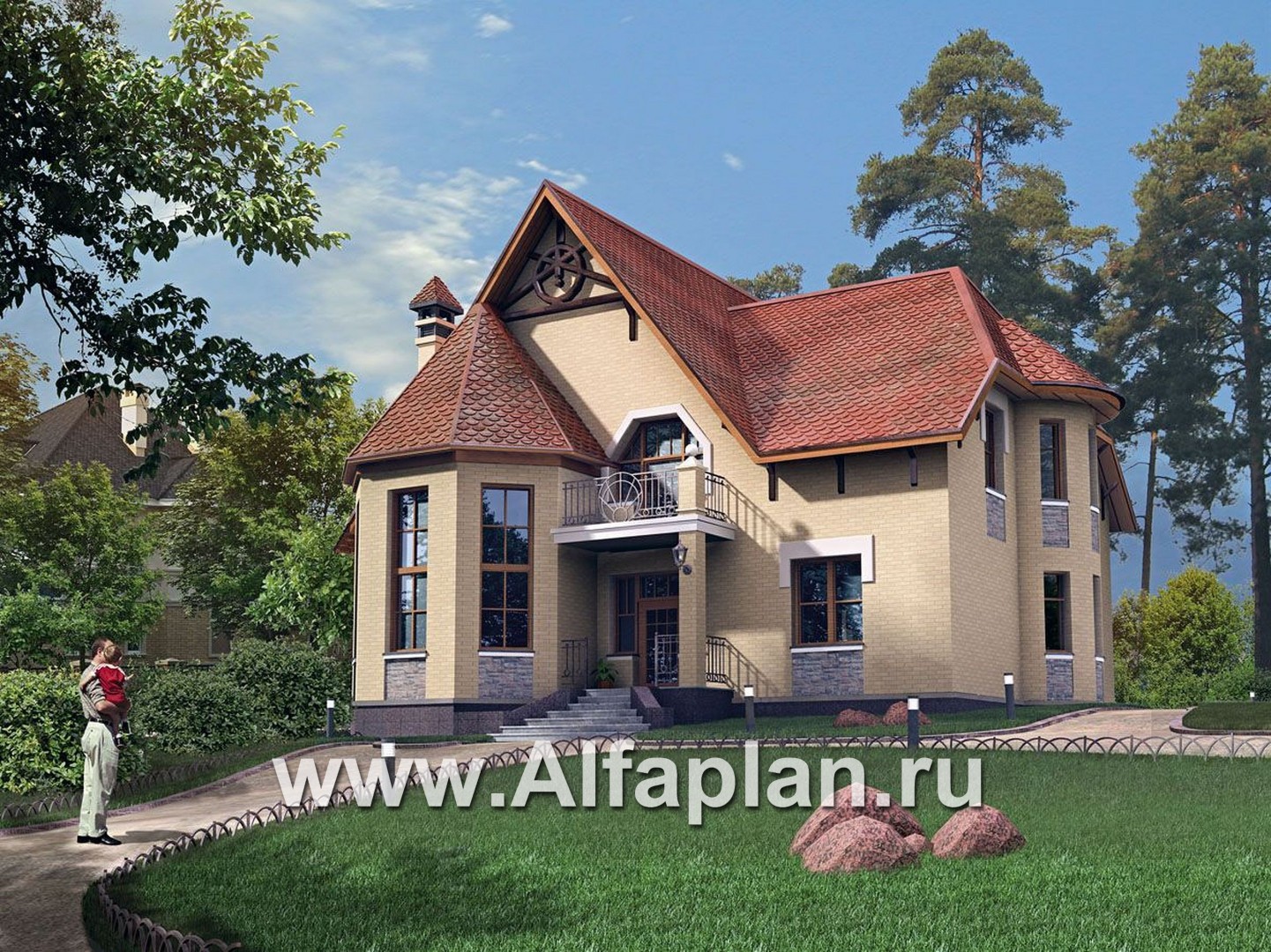 Проекты домов Альфаплан - «Консул» - изящный дом для солидных людей - дополнительное изображение №1