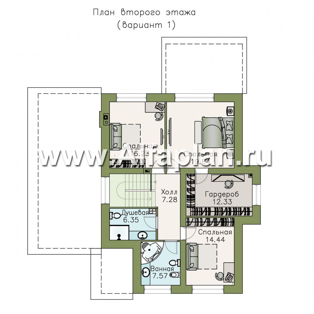 Проекты домов Альфаплан - «Четвертое измерение» - стильный современный дом с комфортабельной планировкой - изображение плана проекта №2