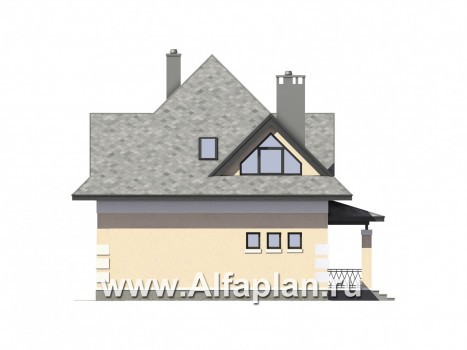 Проекты домов Альфаплан - Компактный и экономичный мансардный дом - превью фасада №2