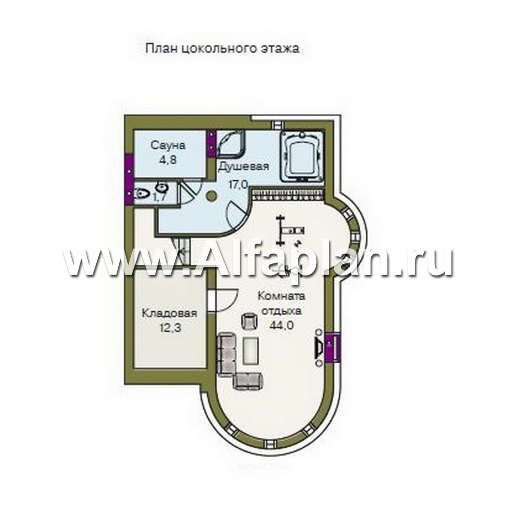 Проекты домов Альфаплан - «Квентин Дорвард» - коттедж с романтическим характером - план проекта №1