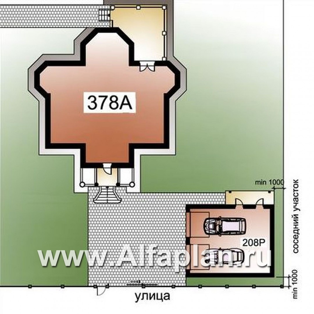 «Головин»_ДУО - проект двухэтажного дома из газобетона + гараж на 2 авто - дизайн дома №2