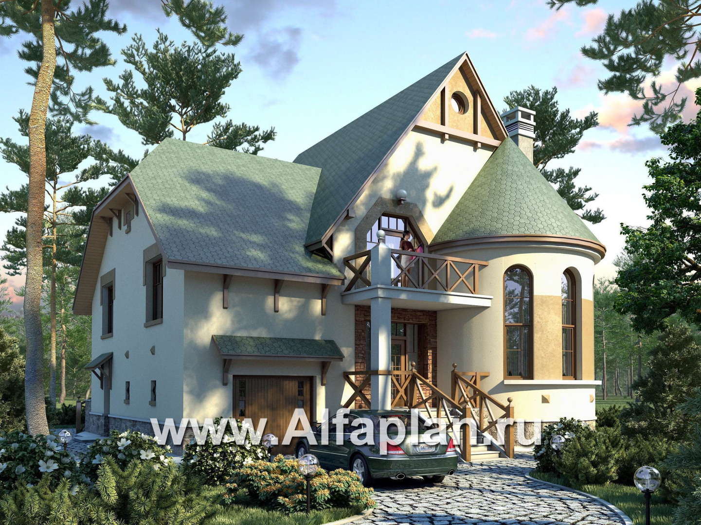 Проекты домов Альфаплан - «5-ая глава» - современный замок для романтиков - дополнительное изображение №1