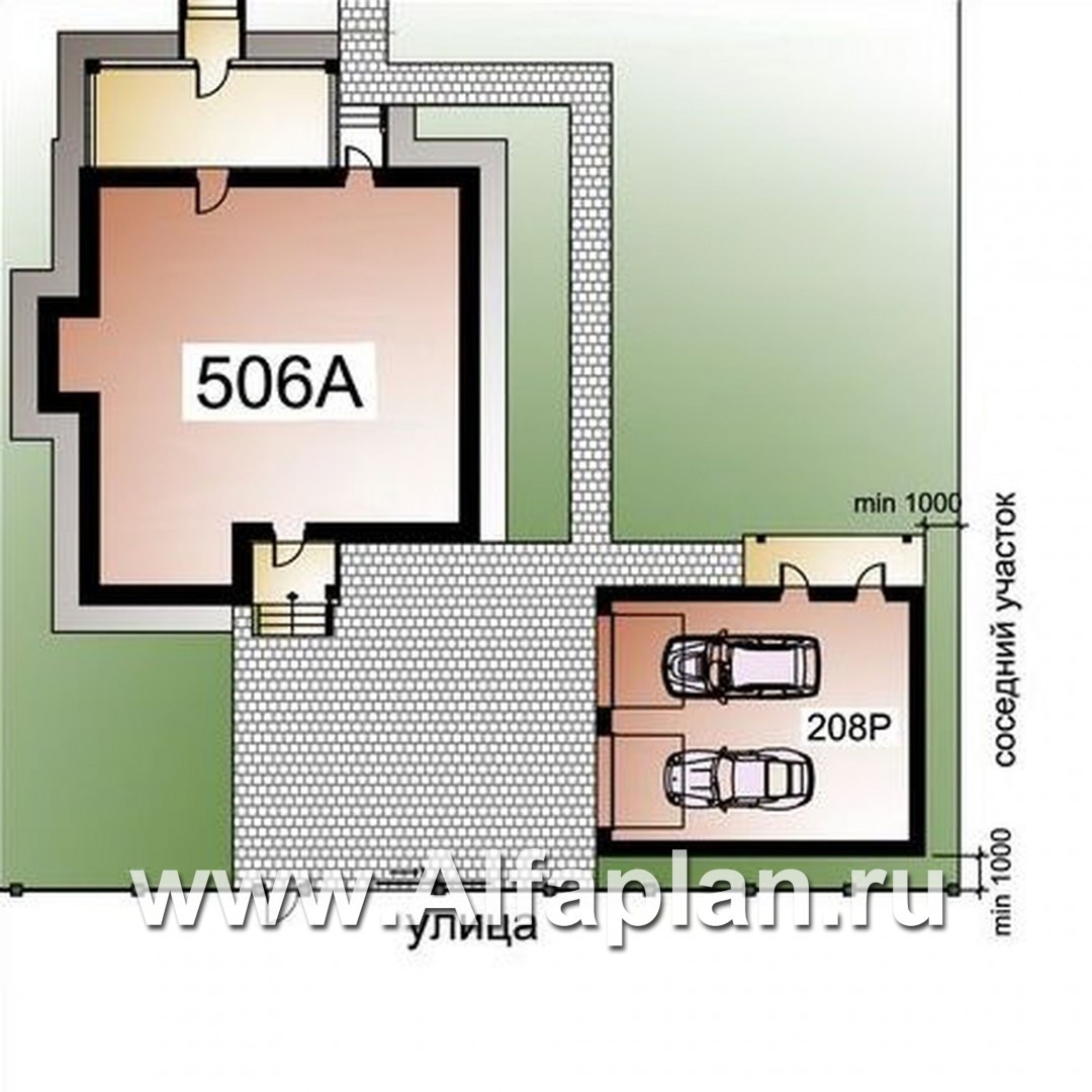 «Традиция»_ДУО - проект двухэтажного дома + проект гаража на 2 авто - дизайн дома №1