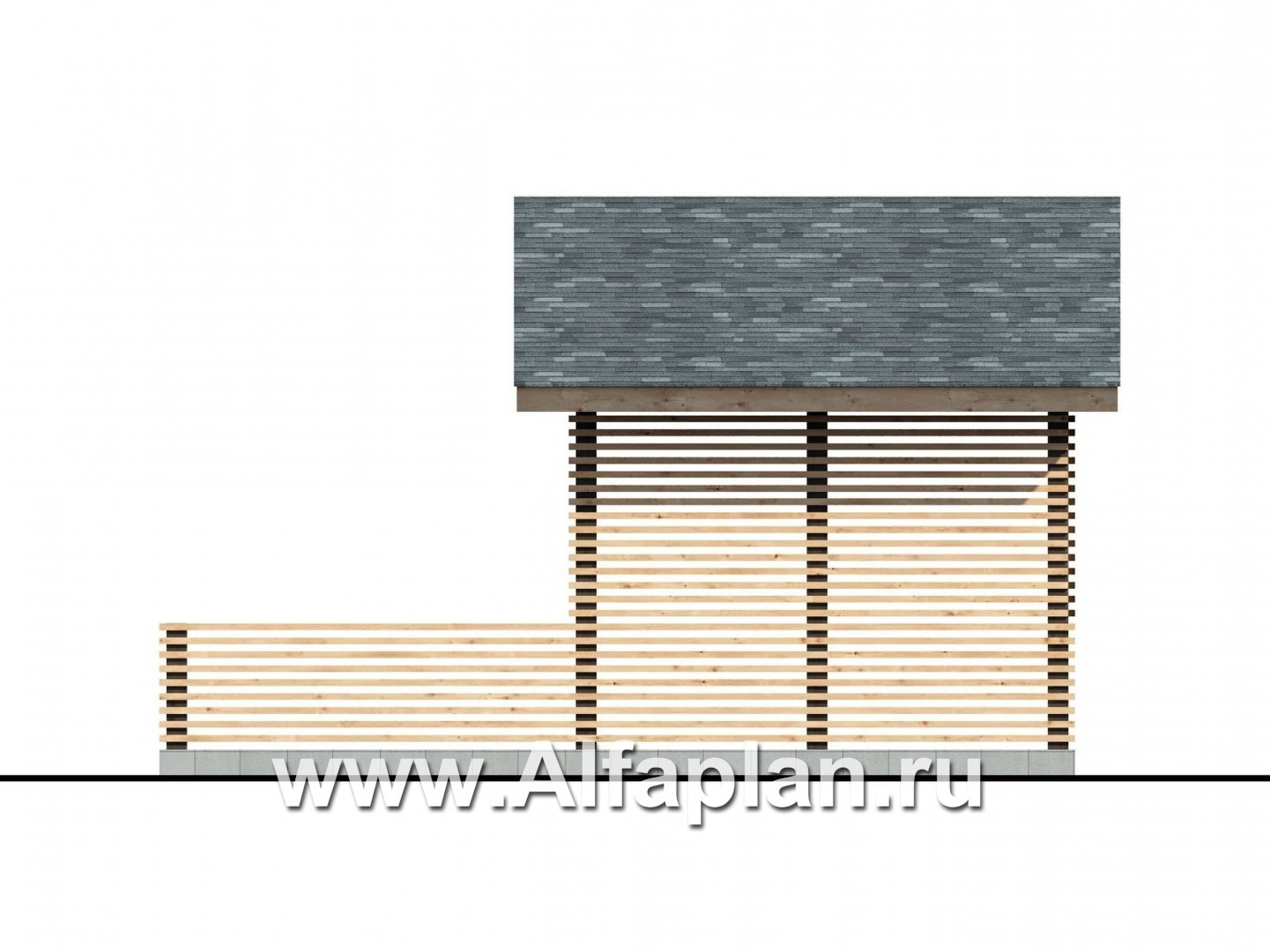 Проекты домов Альфаплан - Проект современной беседки, летняя кухня - изображение фасада №4