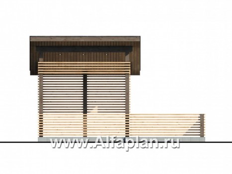 Проекты домов Альфаплан - Проект современной беседки, летняя кухня - превью фасада №1