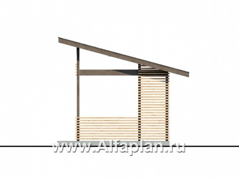 Проект современной беседки, летняя кухня - превью фасада дома