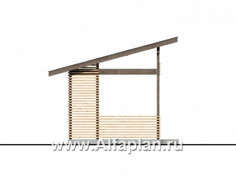 Проект современной беседки, летняя кухня - превью фасада дома