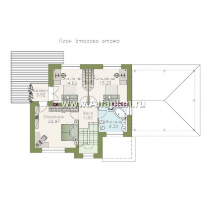 Проекты домов Альфаплан - «Дипломат Плюс» - дом с бильярдной и гаражом-навесом - превью плана проекта №2