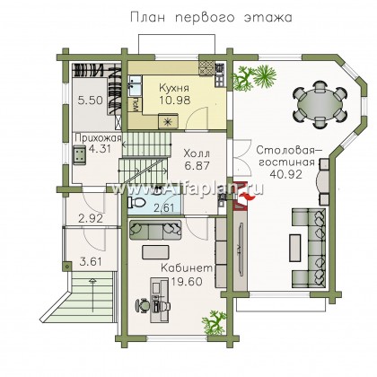 Проекты домов Альфаплан - «АльфаВУД» - превью плана проекта №2