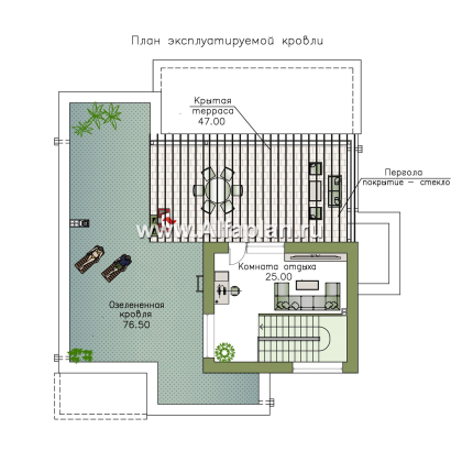 Проекты домов Альфаплан - « Альстер» — трехэтажный коттедж с эксплуатируемой кровлей - превью плана проекта №3