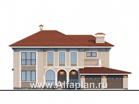 Проекты домов Альфаплан - «Палането» - особняк на самый взыскательный вкус - превью фасада №1