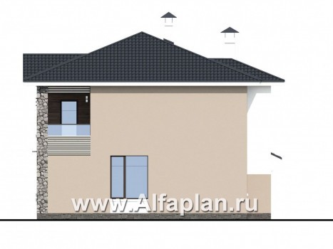 Проекты домов Альфаплан - «Знаменка» - удобный и компактный коттедж в современном стиле - превью фасада №2