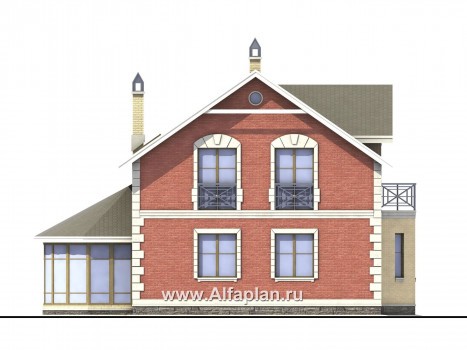 Проекты домов Альфаплан - «Метц» - комфортный загородный  дом - превью фасада №3