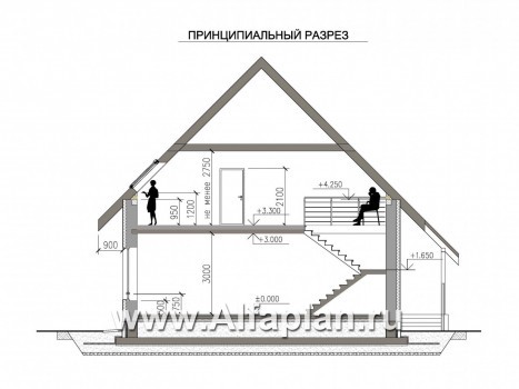 «Орион» - красивый проект дома с мансардой, из кирпича или газобетона, с террасой и с гаражом, современный стиль - превью дополнительного изображения №1