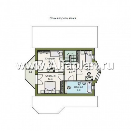 Проекты домов Альфаплан - «Конформ»  - загородный дом с гаражом и верандой - превью плана проекта №3
