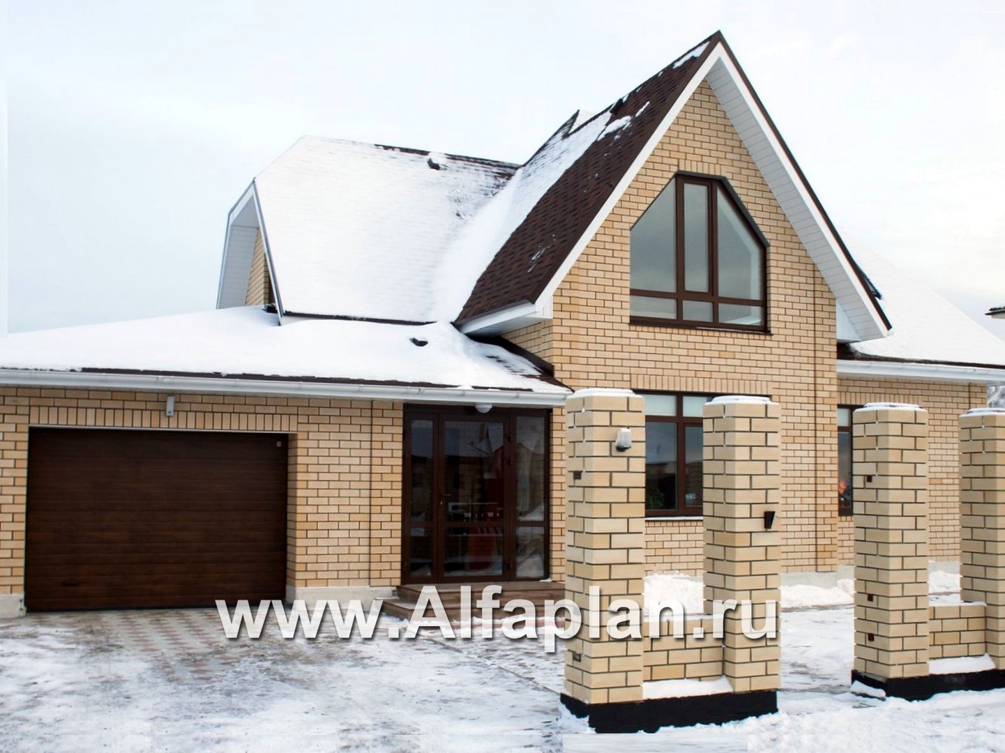 Проекты домов Альфаплан - «Летний вечер» - проект небольшого дома с мансардой и с террасой - дополнительное изображение №1