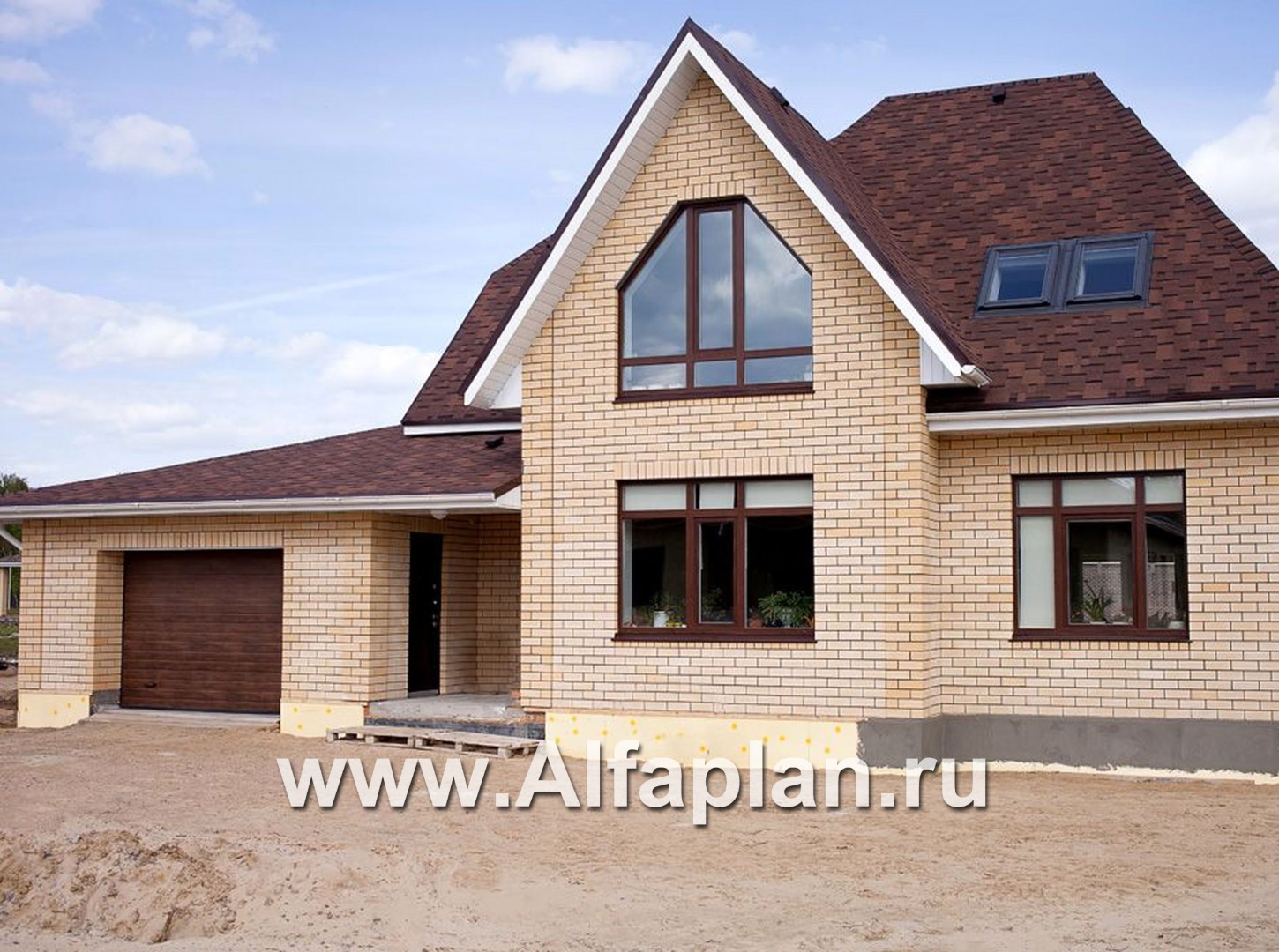 Проекты домов Альфаплан - «Летний вечер» - проект небольшого дома с мансардой и с террасой - дополнительное изображение №2