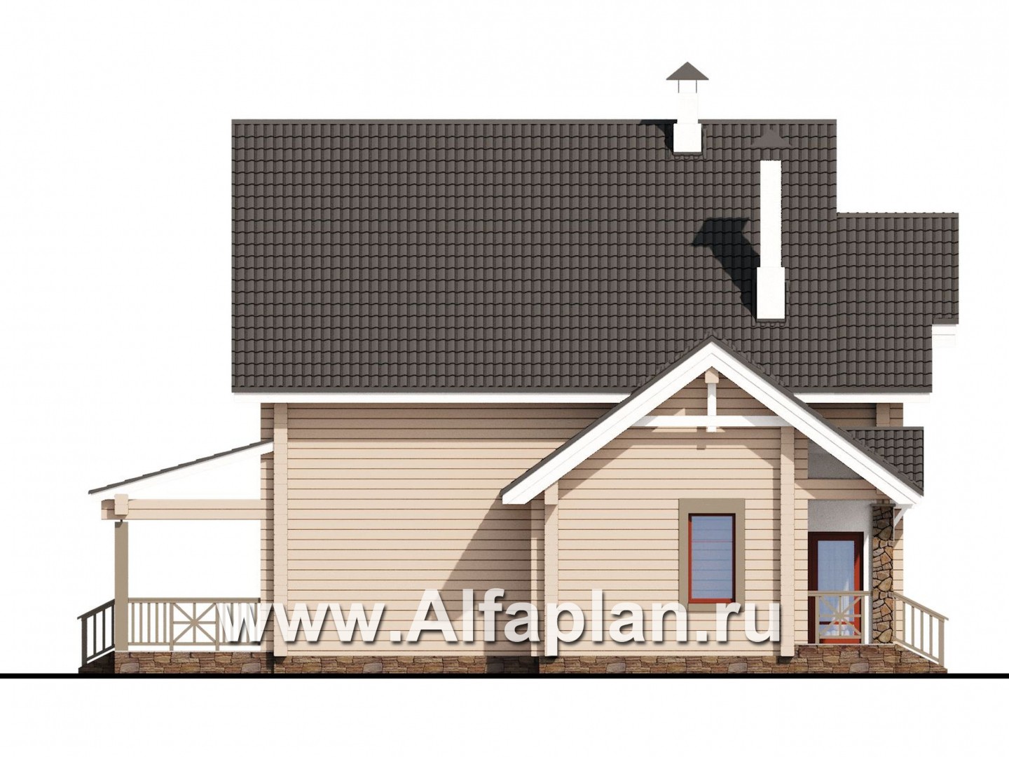 Проекты домов Альфаплан - «АльфаВУД» - изображение фасада №3