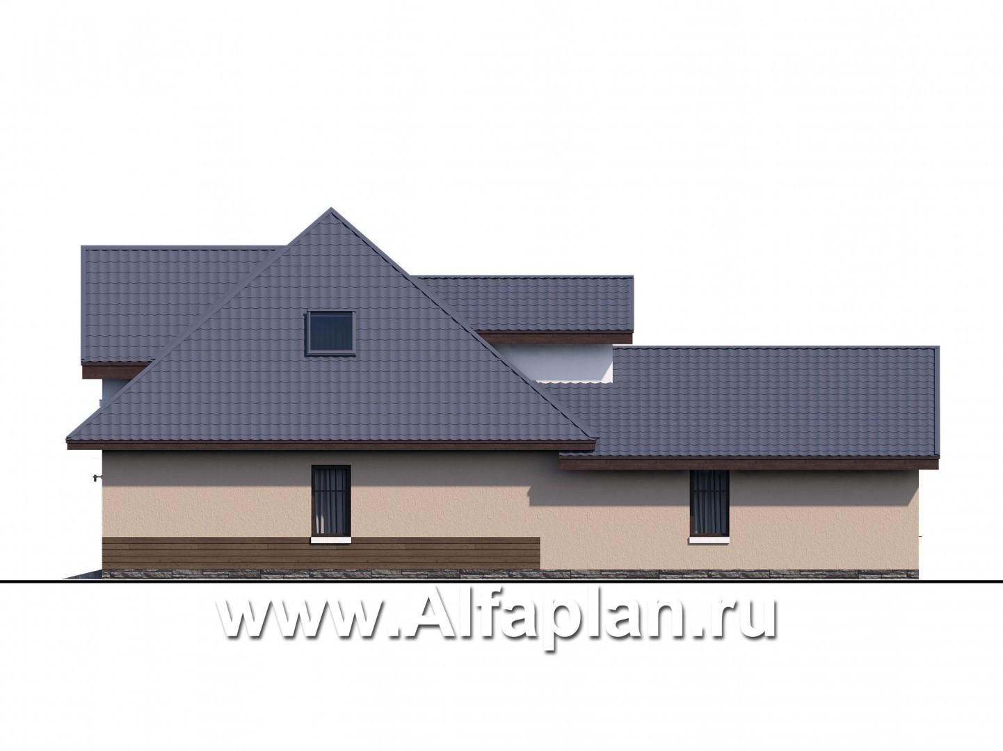 Проекты домов Альфаплан - Гараж со студией и хозблоком - изображение фасада №2