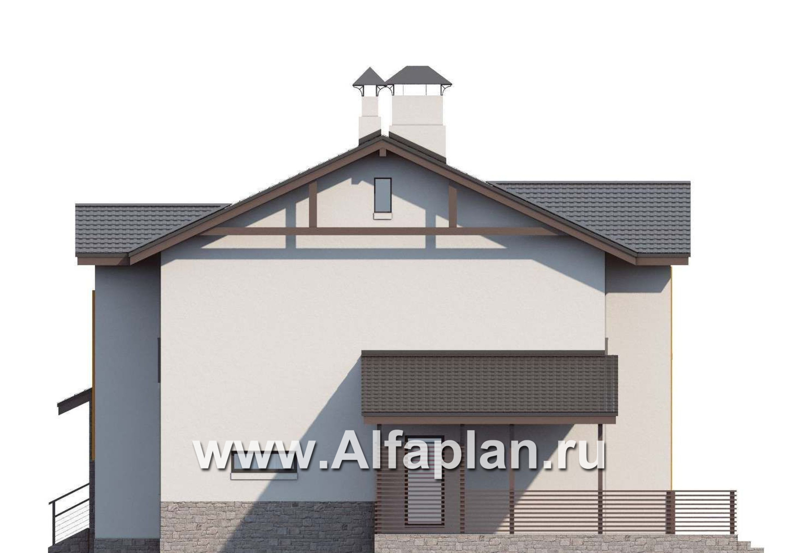 Проекты домов Альфаплан - «Скандинавия» - современный дом с удобным планом - изображение фасада №2