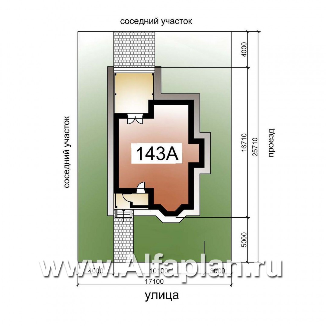 «Примавера» - проект дома с мансардой, с эркером и террасой, в английском стиле - дизайн дома №2