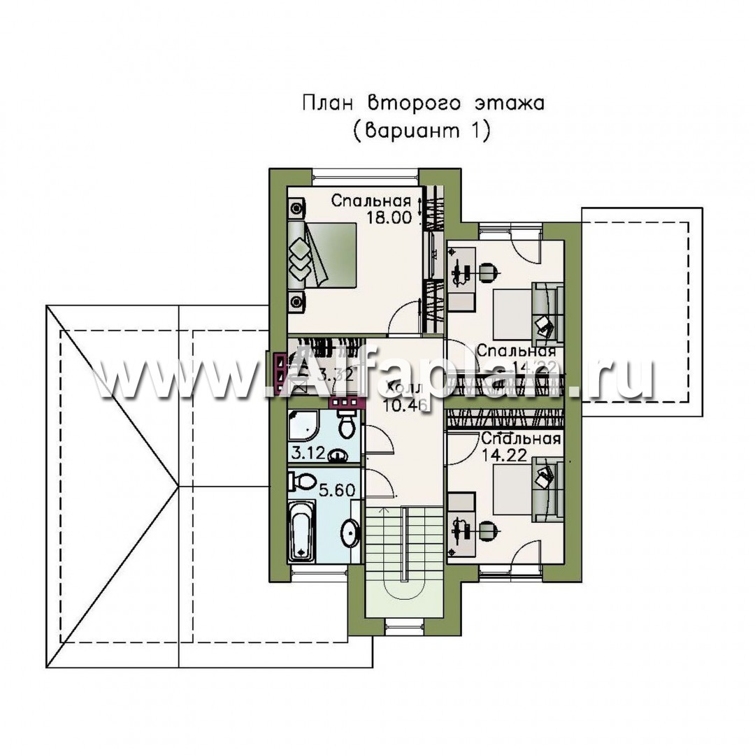 Проекты домов Альфаплан - «Скандинавия» - современный коттедж с удобной планировкой - изображение плана проекта №2