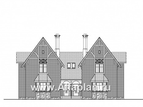 «Дуэт» - проект дуплекса, с эркером, в стиле фахверк - превью фасада дома