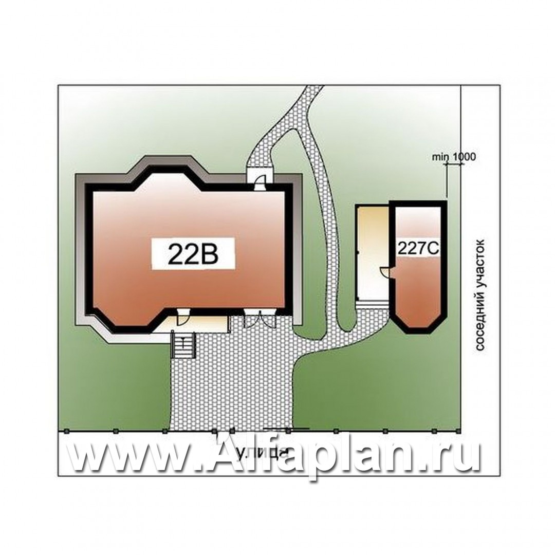 «Регенсбург»_ДУО - проект коттеджа с мансардой + проект бани с эркером и с террасой - дизайн дома №1