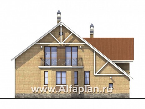 Проекты домов Альфаплан - «Престиж» - удобный и просторный коттедж - превью фасада №4