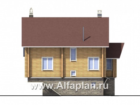 Проекты домов Альфаплан - «Усадьба» - деревянный  коттедж с высоким цоколем - превью фасада №4
