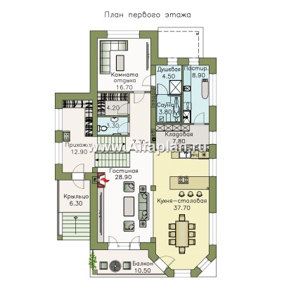 Проекты домов Альфаплан - Эксклюзивный трехэтажный классический особняк - превью плана проекта №2