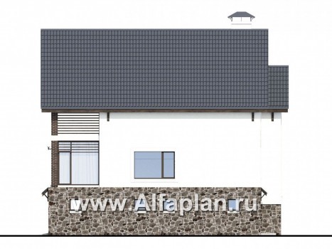 Проекты домов Альфаплан - «Фея снов» - трехэтажный дом с гаражом, террасой и лоджией - превью фасада №2