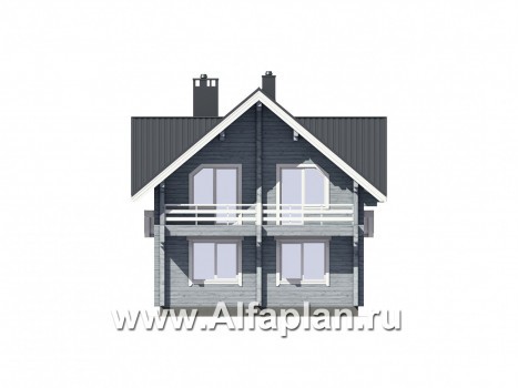 Проекты домов Альфаплан - Небольшой удобный загородный дом - превью фасада №2