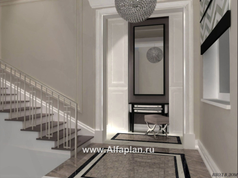 Проекты домов Альфаплан - «Юсупов» - особняк с просторной гостиной - превью дополнительного изображения №5