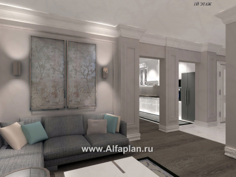 Проекты домов Альфаплан - «Юсупов» - особняк с просторной гостиной - превью дополнительного изображения №6