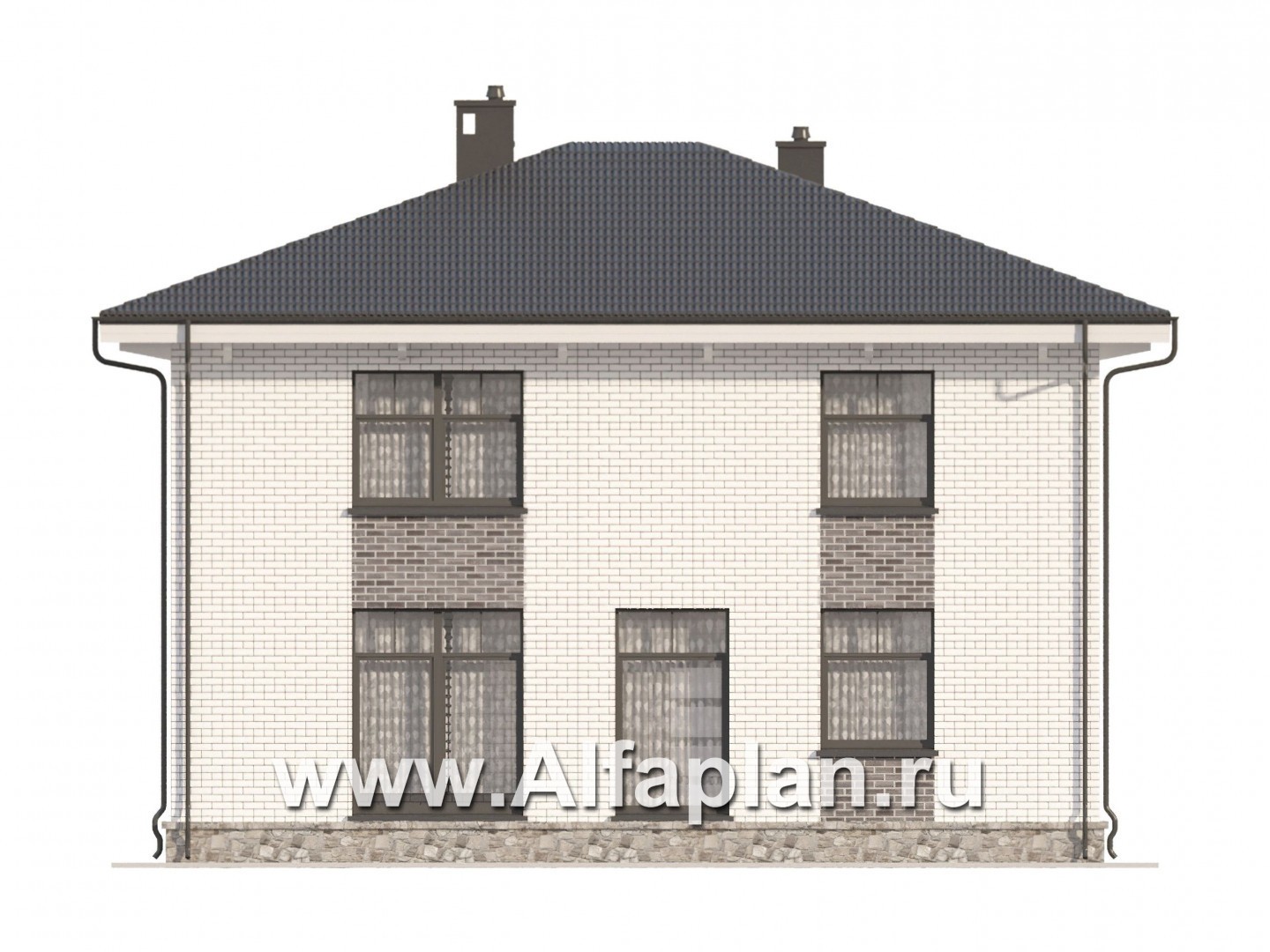 Проекты домов Альфаплан - Двухэтажный дом с простой удобной планировкой - изображение фасада №6