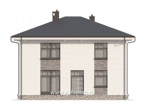 Проекты домов Альфаплан - Двухэтажный дом с простой удобной планировкой - превью фасада №6
